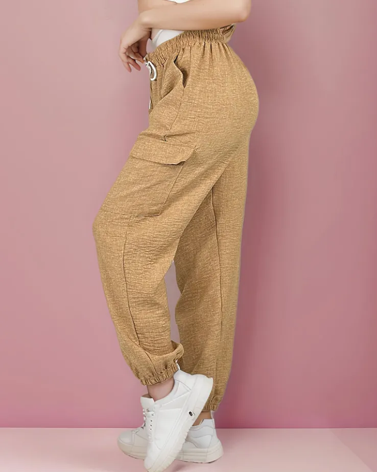 Royalfashion Szerokie spodnie damskie z kieszeniami