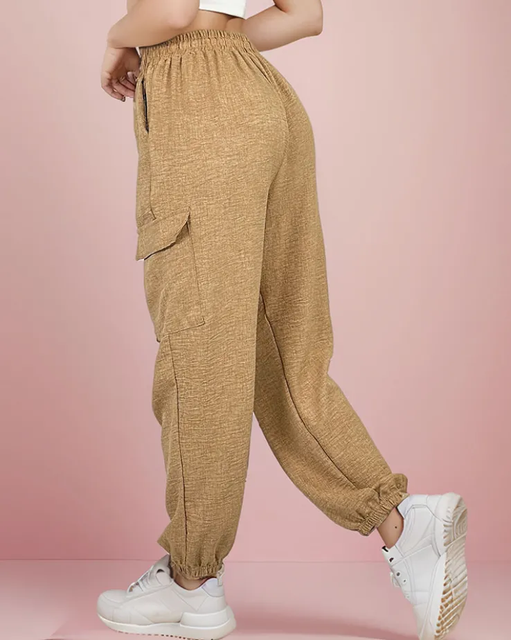 Royalfashion Szerokie spodnie damskie z kieszeniami