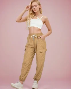 Royalfashion Szerokie spodnie damskie z kieszeniami