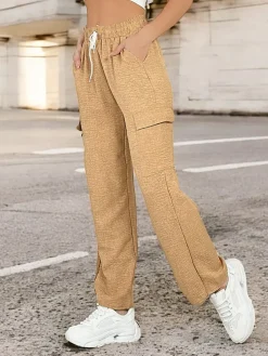 Royalfashion Szerokie spodnie damskie z kieszeniami