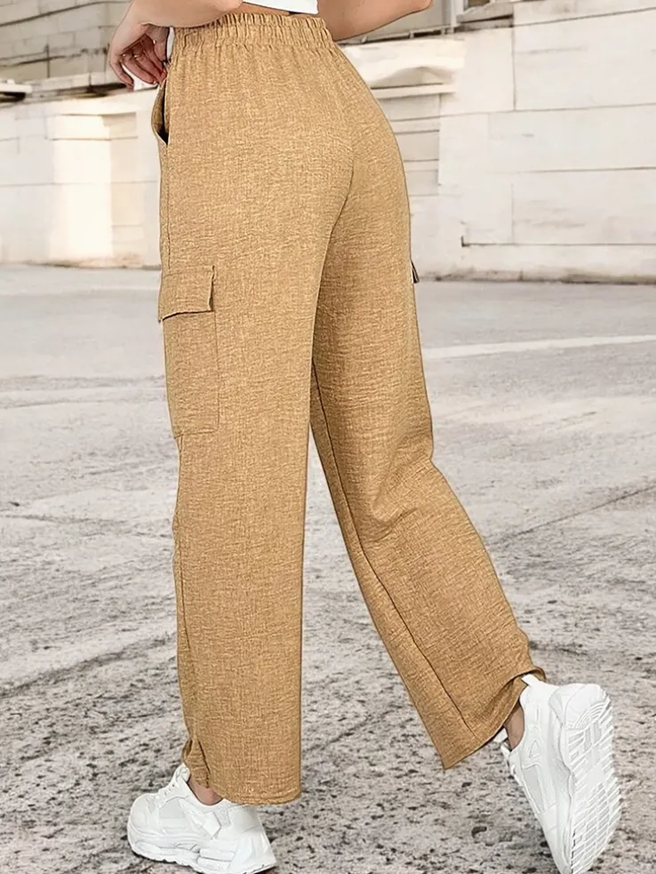 Royalfashion Szerokie spodnie damskie z kieszeniami