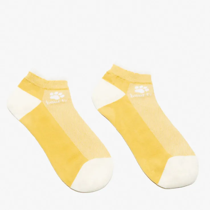 Royalfashion Żółte damskie skarpetki stopki