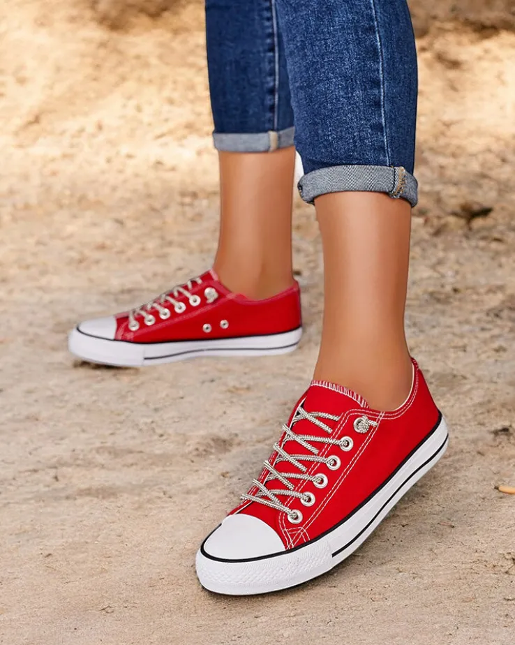 Royalfashion Trampki damskie z ozdobnymi sznurówkami Timi