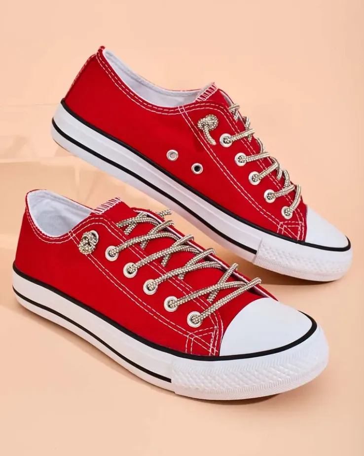 Royalfashion Trampki damskie z ozdobnymi sznurówkami Timi