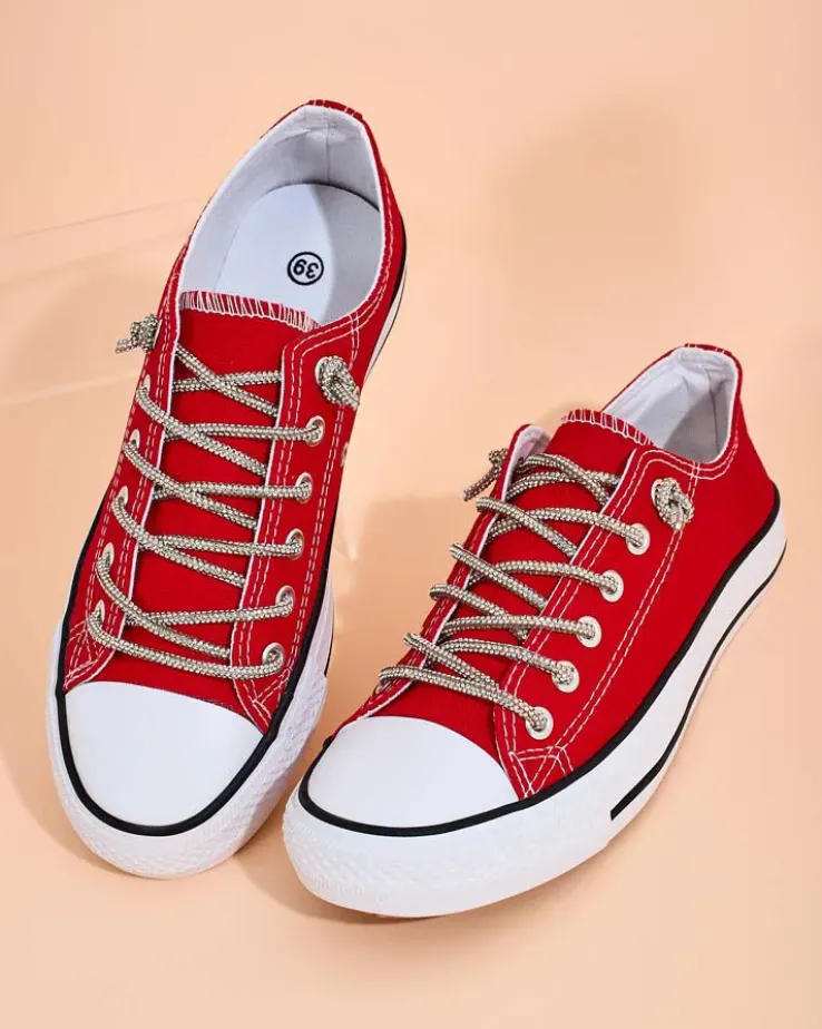 Royalfashion Trampki damskie z ozdobnymi sznurówkami Timi