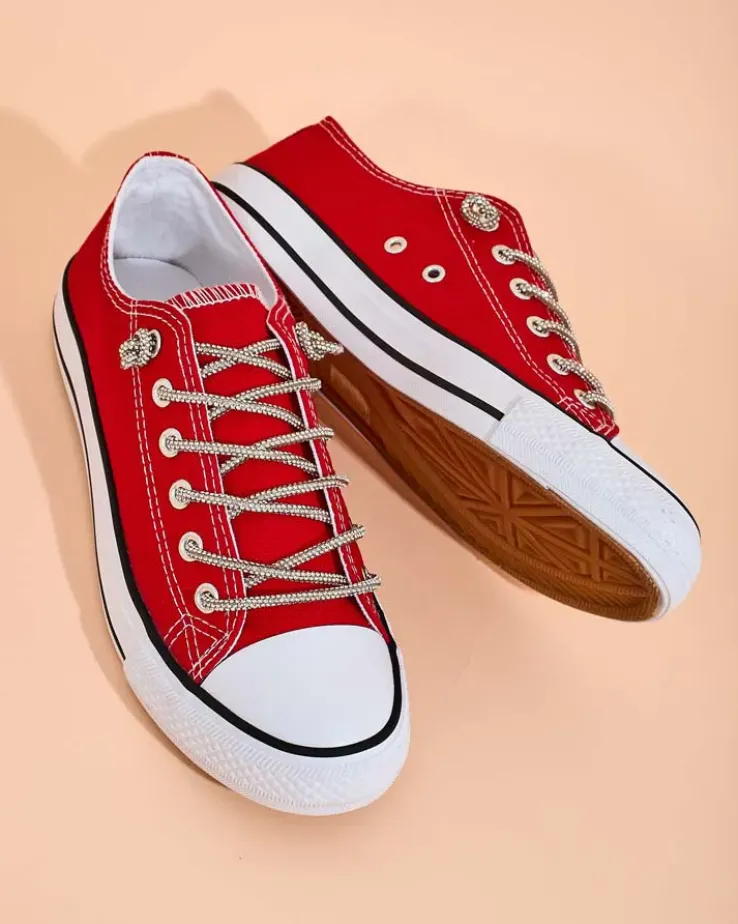 Royalfashion Trampki damskie z ozdobnymi sznurówkami Timi