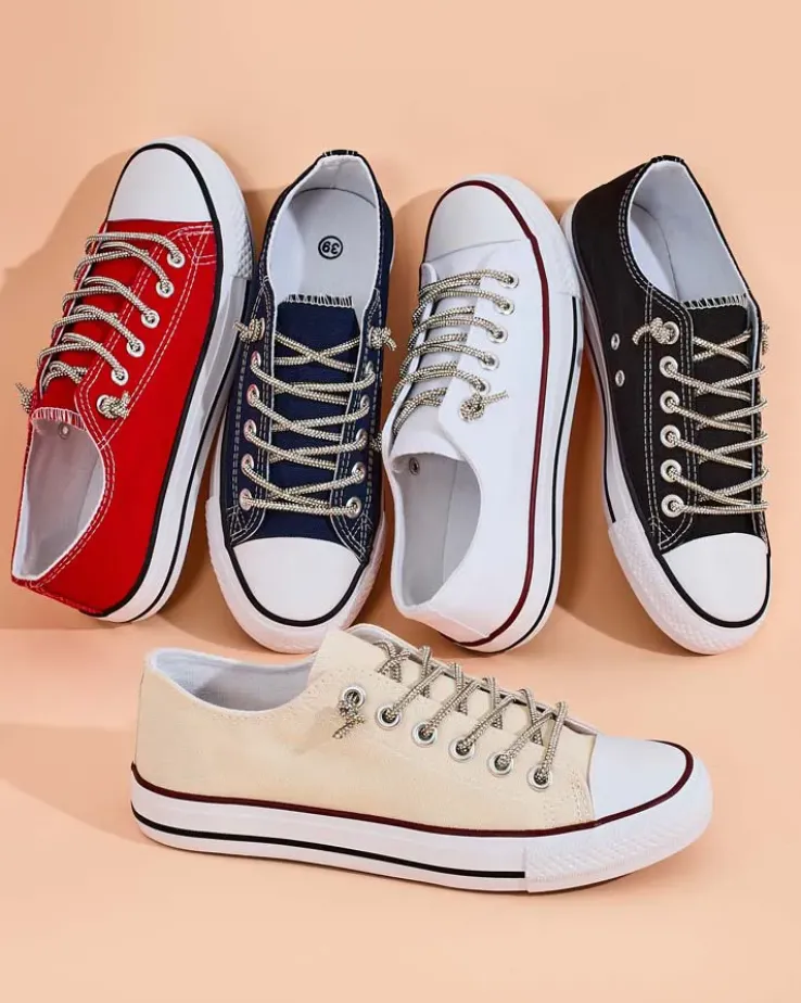 Royalfashion Trampki damskie z ozdobnymi sznurówkami Timi