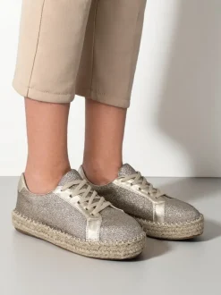 Royalfashion Trampki damskie z brokatem Sercele