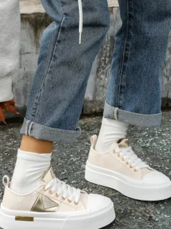 Royalfashion Trampki damskie na platformie Gold World