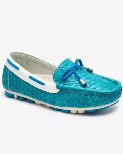 Royalfashion Turkusowe dziecięce mokasyny Dannad