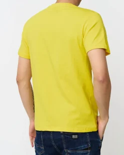 Royalfashion Żółty męski t-shirt z nadrukiem