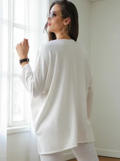 Royalfashion Wiskozowa damska bluzka z napisami z cyrkonii