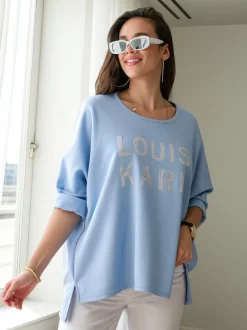 Royalfashion Wiskozowa damska bluzka z napisami z cyrkonii