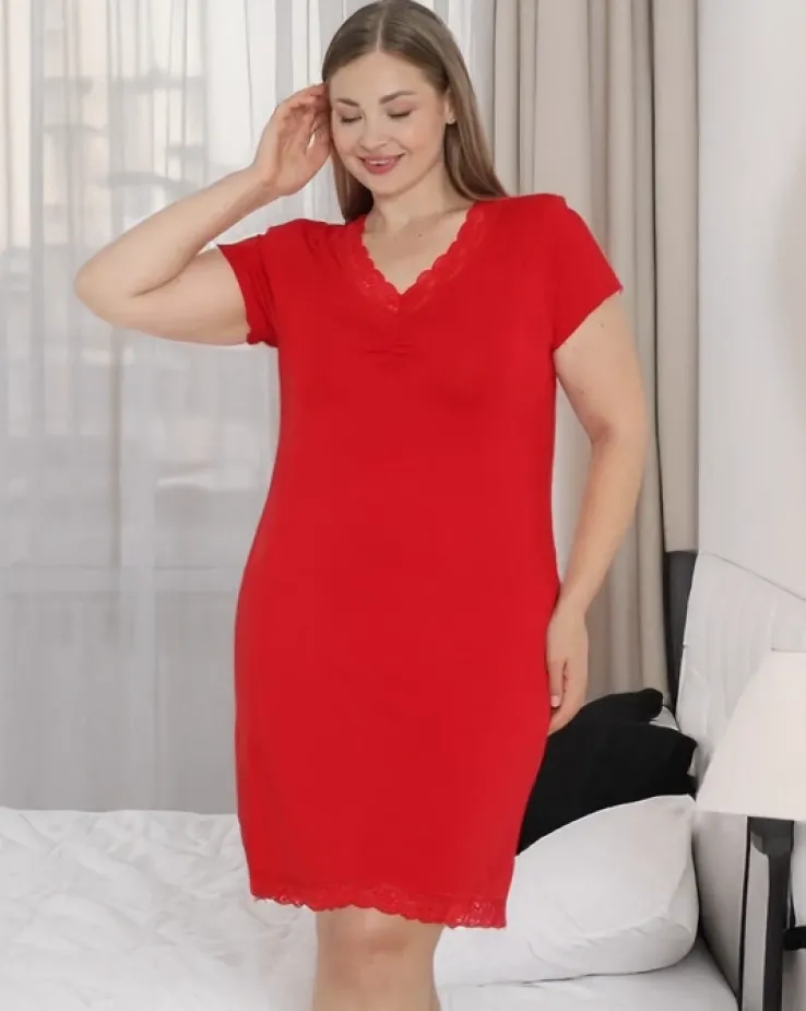 Royalfashion Wiskozowa nocna koszula damska PLUS SIZE