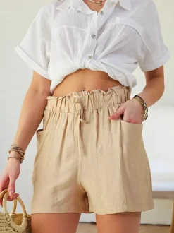 Royalfashion Wiskozowe krótkie spodenki damskie