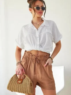 Royalfashion Wiskozowe krótkie spodenki damskie