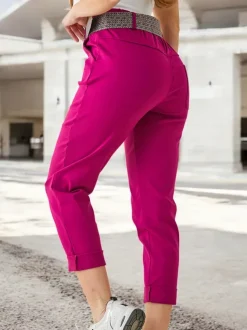 Royalfashion Wiskozowe spodnie damskie z paskiem