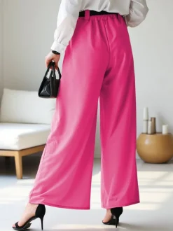 Royalfashion Wiskozowe szerokie spodnie damskie