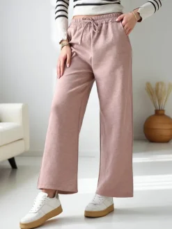 Royalfashion Wiskozowe szerokie spodnie damskie dresowe