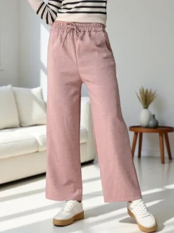 Royalfashion Wiskozowe szerokie spodnie damskie dresowe