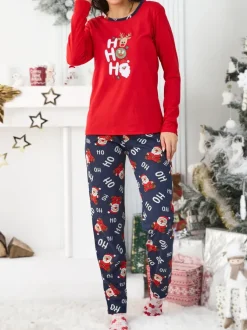 Royalfashion Świąteczna bawełniana piżama damska HO HO HO