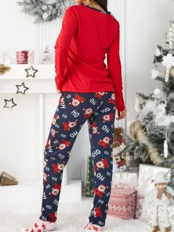 Royalfashion Świąteczna bawełniana piżama damska HO HO HO
