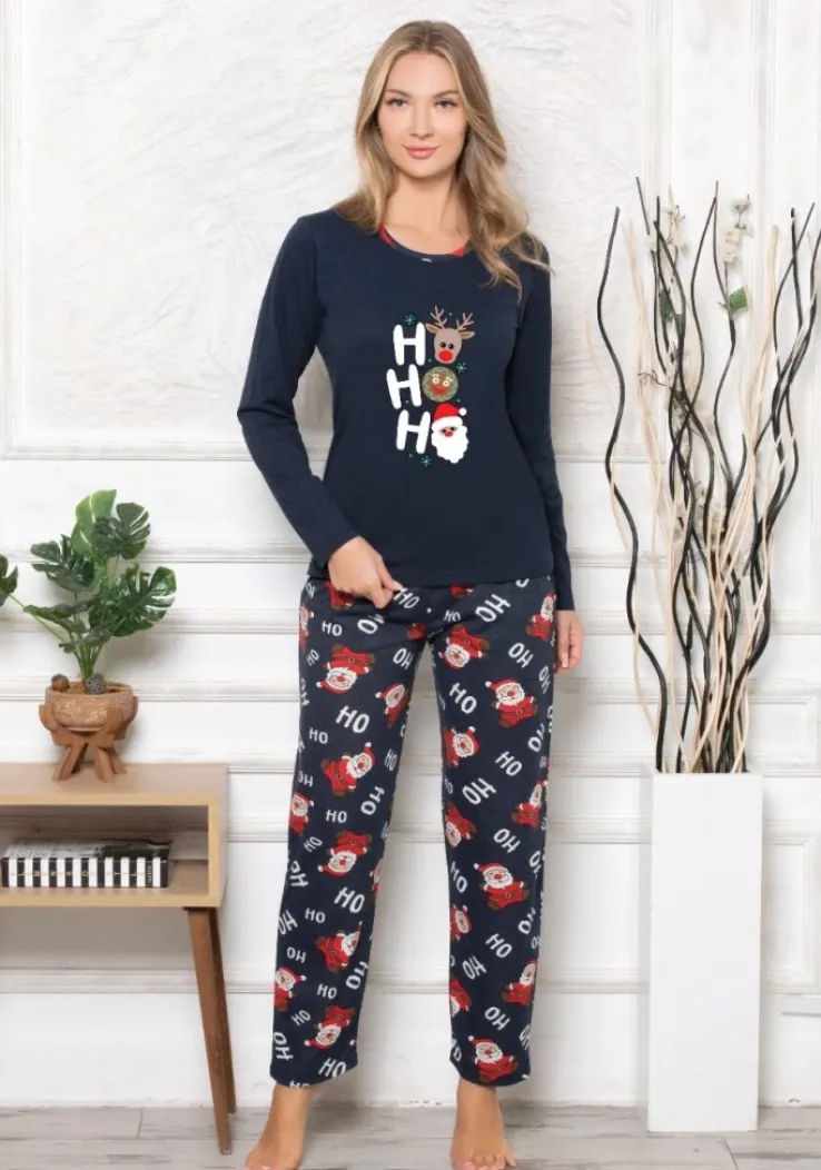 Royalfashion Świąteczna bawełniana piżama damska HO HO HO