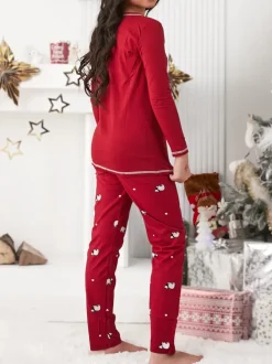 Royalfashion Świąteczna bawełniana dziecięca piżama z misiem polarnym