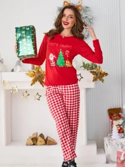 Royalfashion Świąteczna bawełniana piżama damska Merry Christmas!