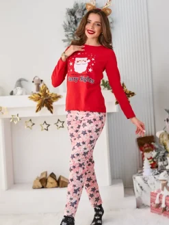 Royalfashion Świąteczna bawełniana piżama damska