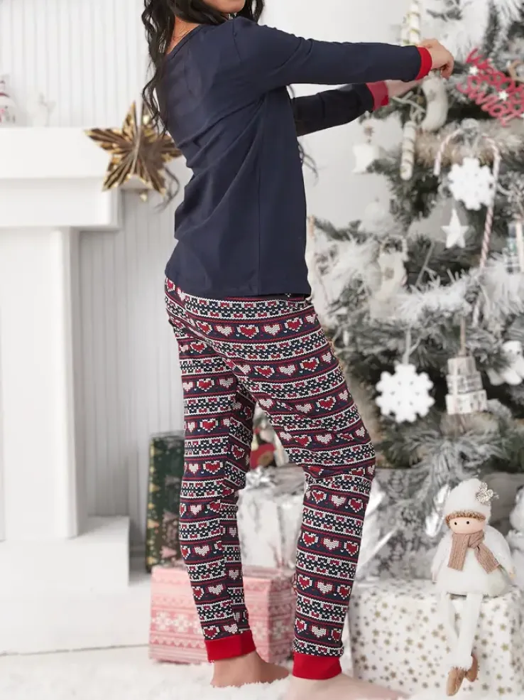 Royalfashion Świąteczna bawełniana dziecięca piżama z reniferem polarnymi