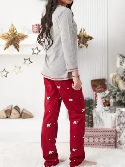 Royalfashion Świąteczna bawełniana dziecięca piżama z misiami polarnymi