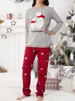 Royalfashion Świąteczna bawełniana dziecięca piżama z misiami polarnymi