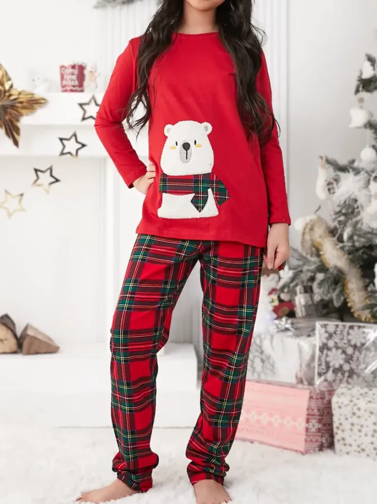 Royalfashion Świąteczna bawełniana dziecięca piżama z printem