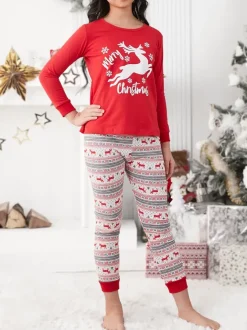 Royalfashion Świąteczna dziecięca piżama z printem