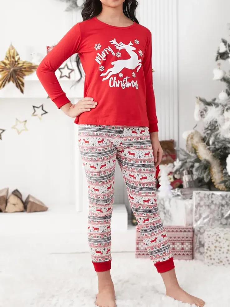 Royalfashion Świąteczna dziecięca piżama z printem