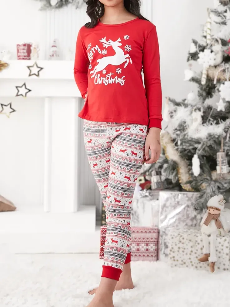 Royalfashion Świąteczna dziecięca piżama z printem