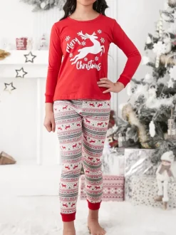 Royalfashion Świąteczna dziecięca piżama z printem