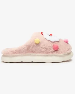 Royalfashion Świąteczne damskie kapcie w kolorze różowym Fertemse