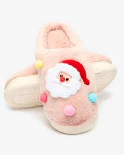 Royalfashion Świąteczne damskie kapcie w kolorze różowym Fertemse