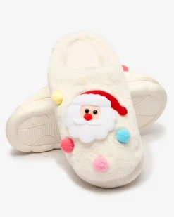 Royalfashion Świąteczne damskie kapcie w kolorze białym Fertemse