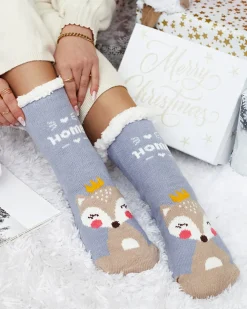 Royalfashion Świąteczne damskie zimowe skarpetki z zwężeniami