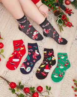 Royalfashion Świąteczne długie skarpety damskie 5/pak