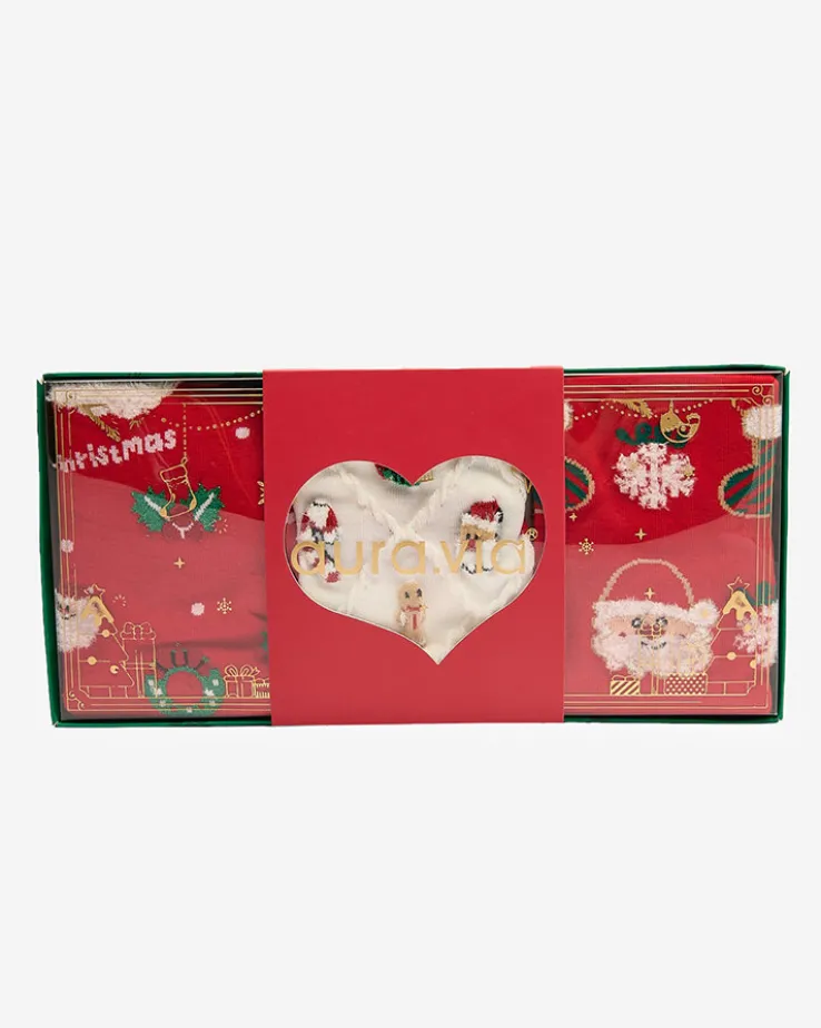 Royalfashion Świąteczne skarpetki w pudełku 3/pak