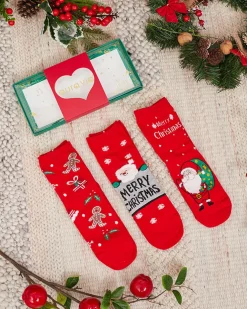 Royalfashion Świąteczne skarpetki w pudełku 3/pak