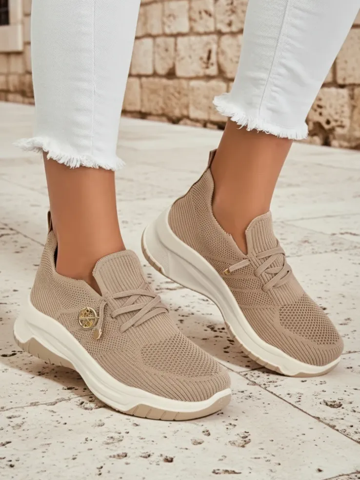 Royalfashion Wsuwane damskie materiałowe buty sportowe Teletta