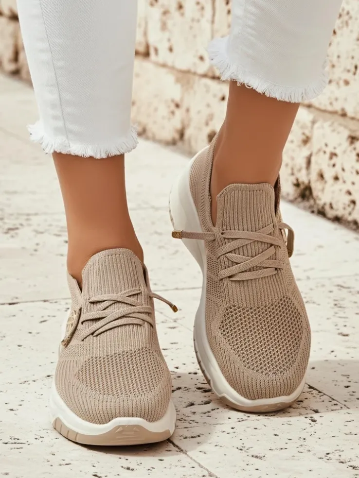 Royalfashion Wsuwane damskie materiałowe buty sportowe Teletta