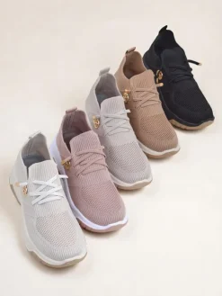 Royalfashion Wsuwane damskie materiałowe buty sportowe Teletta