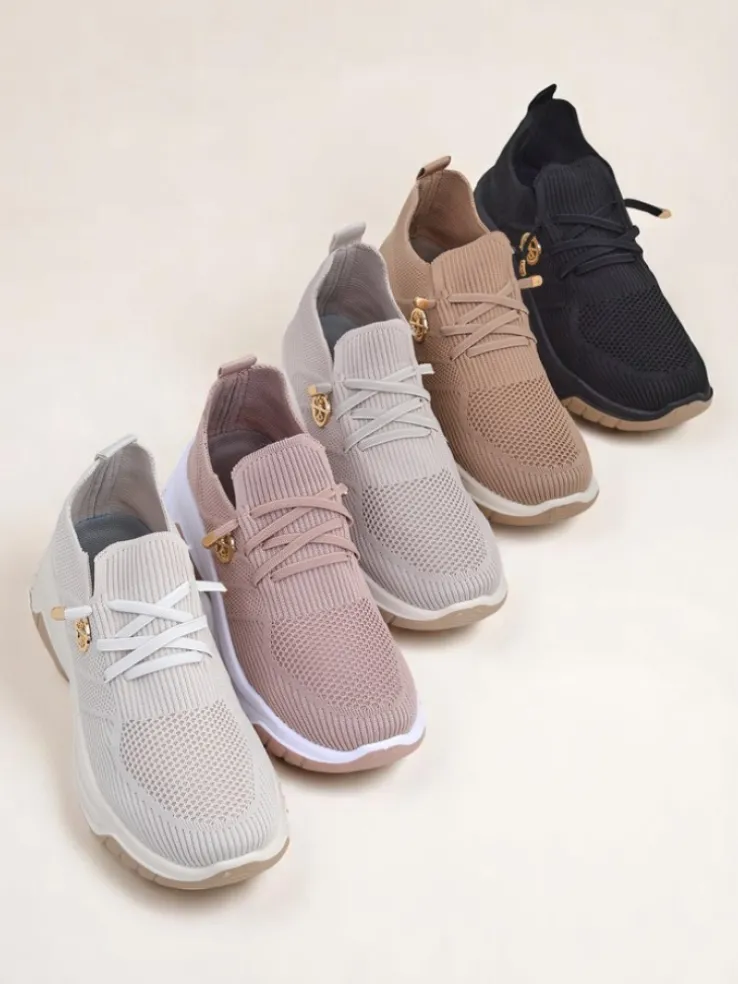 Royalfashion Wsuwane damskie materiałowe buty sportowe Teletta