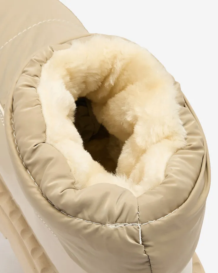 Royalfashion Wsuwane śniegowce damskie w jasnobrązowym kolorze Ireda